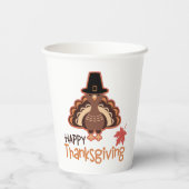Gobelets En Papier Bon thanksgiving Pèlerin mignon Turquie (Verso)