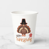 Gobelets En Papier Bon thanksgiving Pèlerin mignon Turquie (Recto)