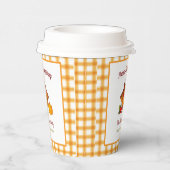 Gobelets En Papier Bon thanksgiving Turquie Citrouille Jaune Plaid (Droite)