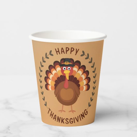 Gobelets En Papier Bon thanksgiving Turquie tasse de papier (Recto)