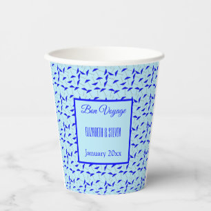 Gobelets En Papier Bon Voyage Blue parapluies motif tasse papier