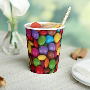Gobelets En Papier Bonbons colorés, Boutons de bonbons, Sucres, Nourr