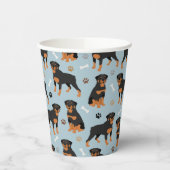 Gobelets En Papier Bones et pattes de chien Rottweiler (Gauche)