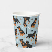 Gobelets En Papier Bones et pattes de chien Rottweiler (Droite)
