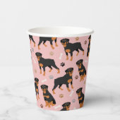 Gobelets En Papier Bones et pinces de chien Rottweiler (Verso)