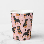 Gobelets En Papier Bones et pinces de chien Rottweiler (Gauche)