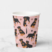 Gobelets En Papier Bones et pinces de chien Rottweiler (Droite)