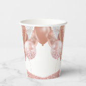 Gobelets En Papier Bonjour 80 Parties scintillant roses Ballons d'ann (Verso)