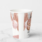 Gobelets En Papier Bonjour 80 Parties scintillant roses Ballons d'ann (Droite)