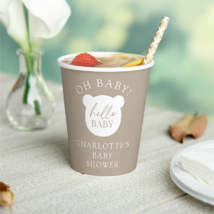 Gobelets En Papier Bonjour Baby Bear tasse de papier