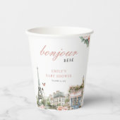 Gobelets En Papier Bonjour Bébé Paris Baby shower français (Recto)