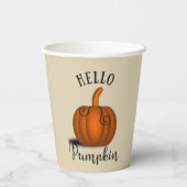Gobelets En Papier Bonjour citrouille aquarelle automne (Verso)