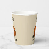 Gobelets En Papier Bonjour citrouille aquarelle automne (Droite)