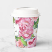 Gobelets En Papier BONJOUR D'ANNIVERSAIRE Rose Floral (Gauche)