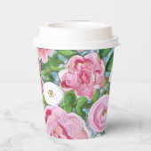 Gobelets En Papier BONJOUR D'ANNIVERSAIRE Rose Floral (Verso)