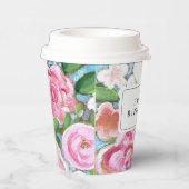 Gobelets En Papier BONJOUR D'ANNIVERSAIRE Rose Floral (Droite)