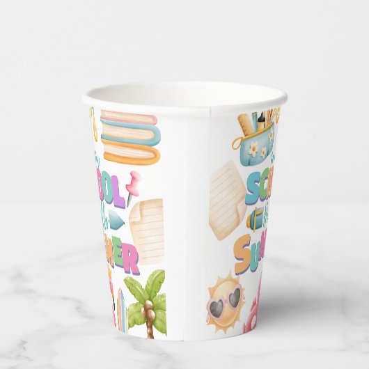 Gobelets En Papier Bonjour été ! Fête de la piscine d'été de l'école (Droite)