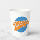 Gobelets En Papier Bonjour été ! Invitation de la partie de pool (Verso)