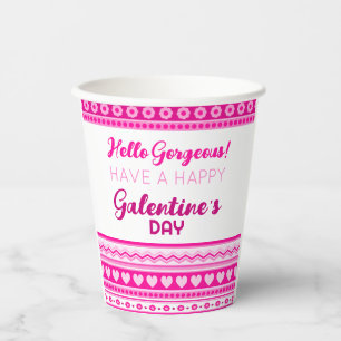 Gobelets En Papier Bonjour Magnifique fête de la Saint-Galentin Cute 