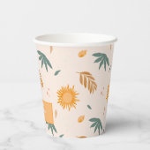 Gobelets En Papier Bonjour soleil boho aquarelle Baby shower soleil (Verso)