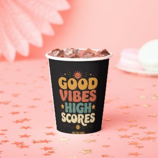 Gobelets En Papier Bonne ambiance et scores élevés Typographie person