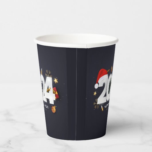 Gobelets En Papier Bonne année 2024 (Droite)