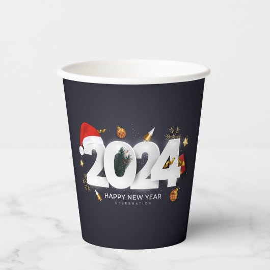 Gobelets En Papier Bonne année 2024 (Recto)