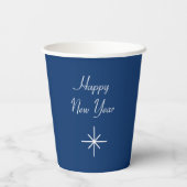Gobelets En Papier Bonne année 2024 Retro Blue (Verso)