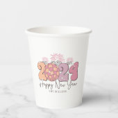 Gobelets En Papier Bonne année 2024 Typographie rétro (Recto)