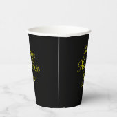 Gobelets En Papier Bonne année 2026 Script noir et jaune (Droite)