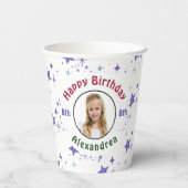 Gobelets En Papier Bonne fête d'anniversaire Stars photo enfant Perso (Verso)