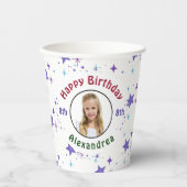 Gobelets En Papier Bonne fête d'anniversaire Stars photo enfant Perso (Recto)