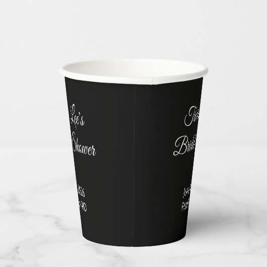 Gobelets En Papier Bonne Fête des mariées : Noir (Droite)