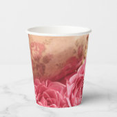 Gobelets En Papier Bonne fête des mères Roses du coeur (Verso)