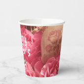 Gobelets En Papier Bonne fête des mères Roses du coeur (Gauche)