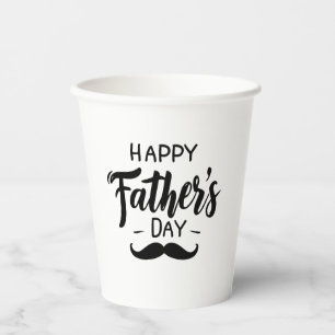 Gobelets En Papier Bonne Fête des pères - Mustache Célébration Art