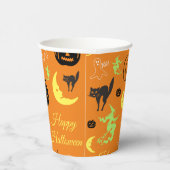 Gobelets En Papier Bonne Halloween Motif Orange (Droite)