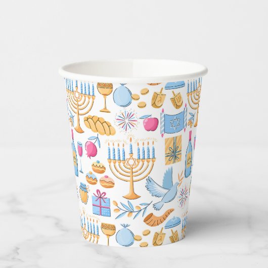 Gobelets En Papier Bonne Hanoukka (Gauche)