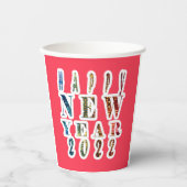Gobelets En Papier Bonne nouvelle année 2022    tasses de papier (Recto)
