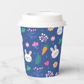 Gobelets En Papier Bonne Personnaliser Pâques blanc amour lapin (Verso)