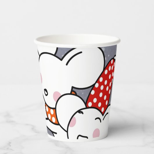 Gobelets En Papier Bonne petite souris blanche célébrant Noël (Verso)