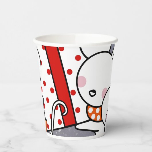 Gobelets En Papier Bonne petite souris blanche célébrant Noël (Gauche)