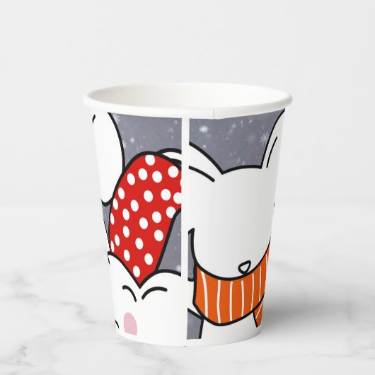 Gobelets En Papier Bonne petite souris blanche célébrant Noël (Droite)