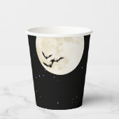 Gobelets En Papier Bonne Pleine lune Halloween chauves-souris (Recto)