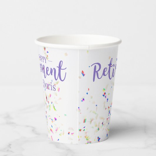 Gobelets En Papier Bonne retraite Confetti tasse de papier (Droite)