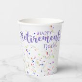 Gobelets En Papier Bonne retraite Confetti tasse de papier (Recto)