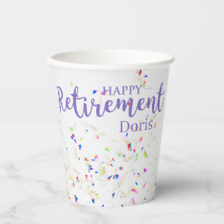 Gobelets En Papier Bonne retraite Confetti tasse de papier