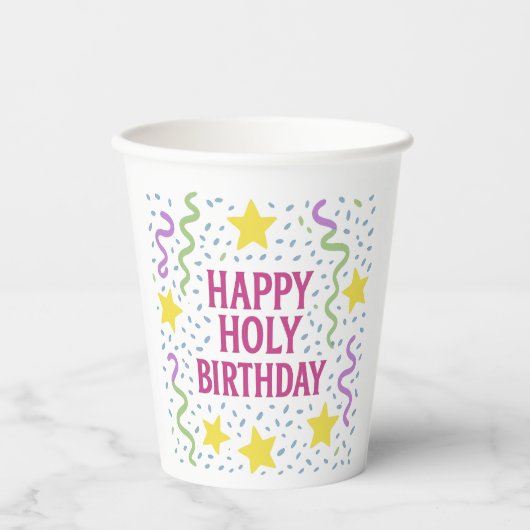 Gobelets En Papier Bonne Saint Anniversaire-Christian Kids Party Pape (Recto)
