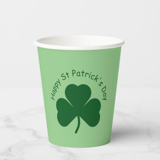 Gobelets En Papier Bonne Saint Patrick's Day (Recto)