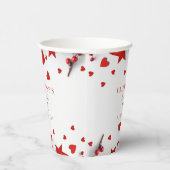 Gobelets En Papier Bonne Saint Valentin au coeur rouge (Droite)